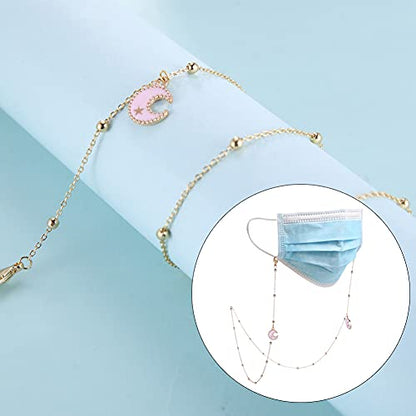 LIKGREAT Eyeglass Chain for Women Face Mask Link Chains Sunglass Strap Holder KC Gold Plated - color: Moon