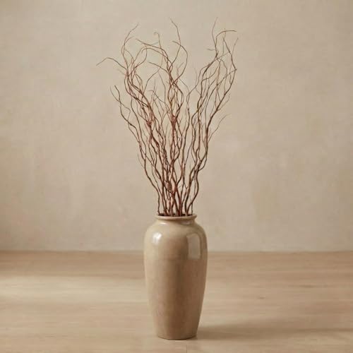 Thiccywoov 12 Pcs Real Dried Willow Branches 38 Inches Natural Curly - color: Natural, size: 38 Inches