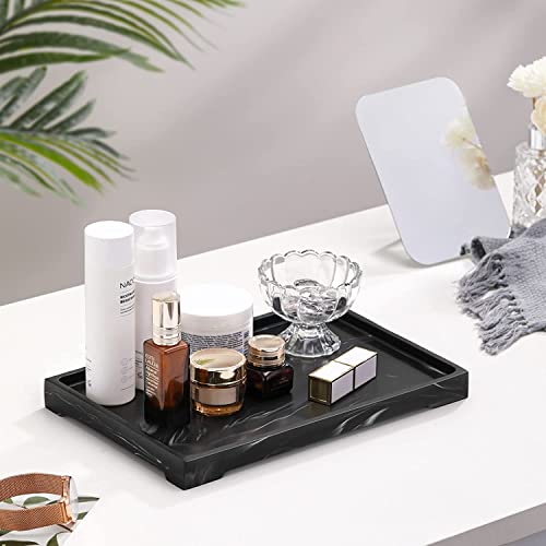 Luxspire Marble Tray for Soap Dispenser Perfume Jewelry, L, Ink Black - color: A - Ink, style: Large