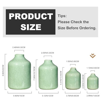 Sunddo Small Green Ceramic Bud Vase, 4 inch - color: Green, size: 4 inch