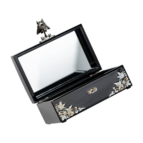 February Mountain Mother-of-Pearl Jewelry Box – Elegant Purple Lacquered Keepsake with Peony & Butterfly Design, Red Velvet Interior – Christmas, Birthday Gift, Unique Jewelry Organizer for Women - color: Purple Haze