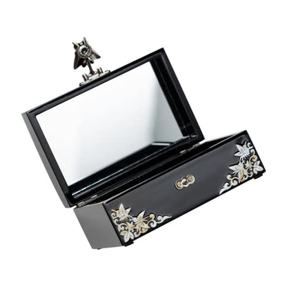 February Mountain Mother-of-Pearl Jewelry Box – Elegant Purple Lacquered Keepsake with Peony & Butterfly Design, Red Velvet Interior – Christmas, Birthday Gift, Unique Jewelry Organizer for Women - color: Purple Haze
