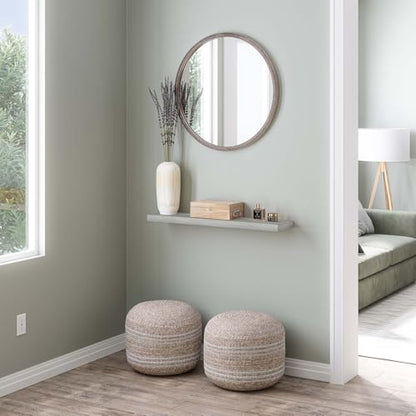 Ballucci Floating Shelf, 36" Wood Wall Shelf with Invisible Brackets for Bathroom, Living Room, Bedroom, Kitchen, Nursery, 8" Deep, Rustic Gray - color: Grey, size: 35.4 inches