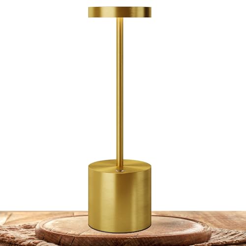 TBBGA LED Cordless Table Lamps, 5000mAh Rechargeable Table Light - color: Gold1