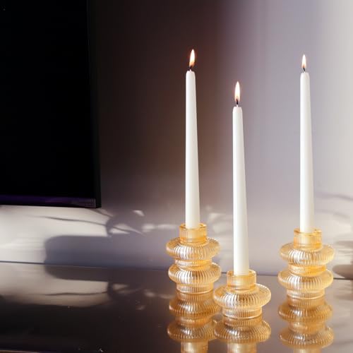 VOHO Set of 6 Champagne Gold Taper Candle Holders for Table Centerpiece - color: Gold