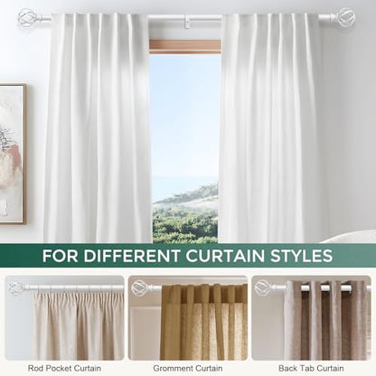 VOIIY White Curtain Rod 36-72 Inch, Adjustable Curtain Rods for Windows - color: White, size: 36"-72"|1 Pack