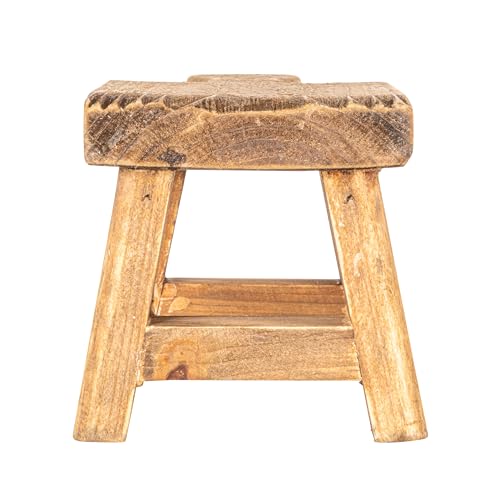 Creative Co-Op Small Wood Pedestal with Handle,Square (Pack of 12) - color: Natural, size: Square (Pack of 12), style: Rectangle