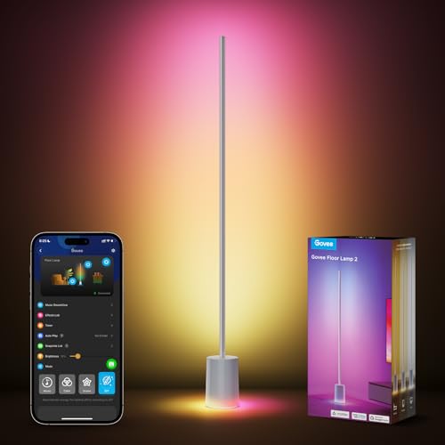 Govee Floor Lamp 2, RGBIC Smart Floor Lamp for Living Room, Bedroom - color: Silver