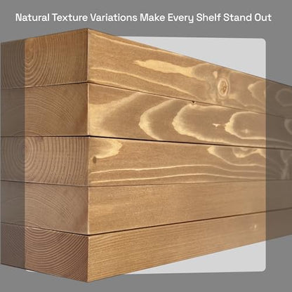 Natural Wood Floating Shelves for Wall 12 Inch Oak, Small Wooden Shelf - color: Gold Oak, size: 12 Inch