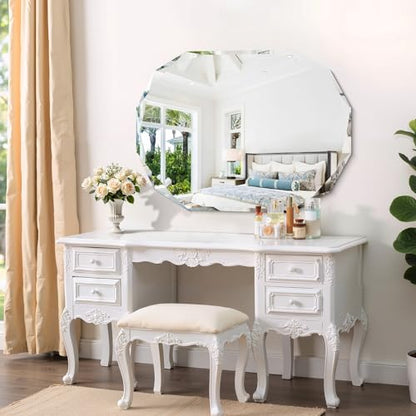 GLASHOM Frameless Mirrors for Bathroom 30x40 inch - size: 30"L x 40"W