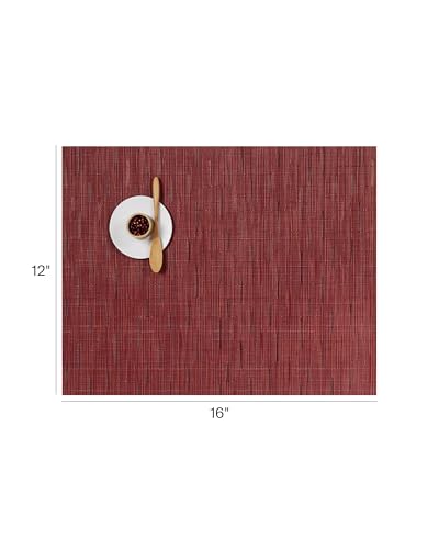 Chilewich Bamboo Placemats Set of 4, Woven Rectangle Placemats - color: Cranberry, size: 14"x19"