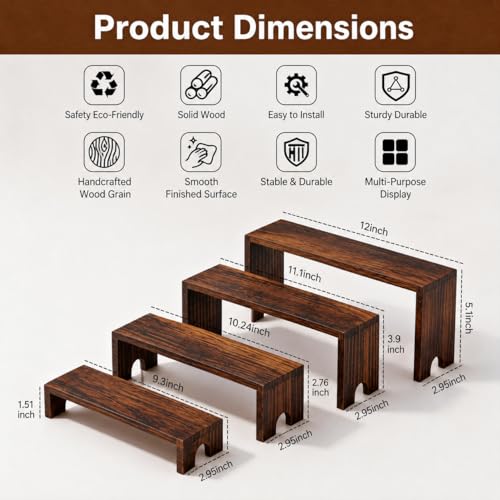 2 Set Wooden Risers Display Stands,Cupcake Stand for Vendor Events