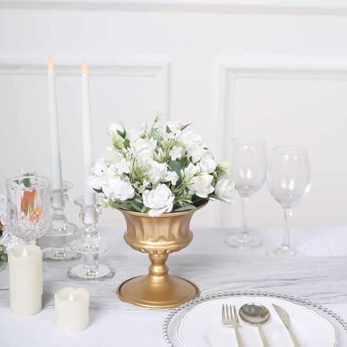 Efavormart 2 Pack | 6" Gold Metal Antique Roman Style Flower Table Vase Pot, Vintage Indoor Outdoor Planter - color: Type1