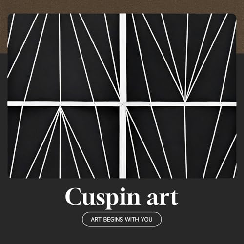 Large Framed Black and White Modern Abstract Living Room Wall Art, 24x36 In - color: Modern Black & White Set, size: 24" W x 36" H x 3 pieces