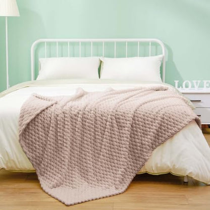 Excervent Hexagon Jacquard Throw Blanket for Kids, 40x50 Inches, Camel - color: Camel, size: 40"x50"