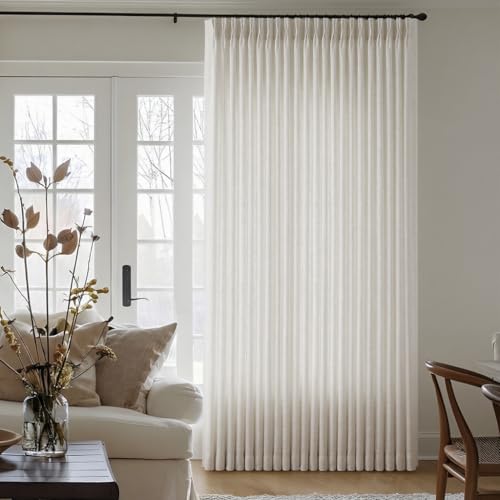 AUSSPVOCT Pinch Pleated Sheer Curtains 90 Inches Long for Living Room - color: Natural, size: 60"W x 90"L (Pack of 1)