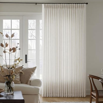 AUSSPVOCT Pinch Pleated Sheer Curtains 96 Inches Long for Living Room - color: Natural, size: 70"W x 96"L (Pack of 1)