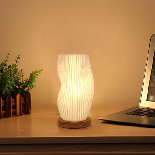 Aesthetic Funky Lamp, Cool Striped Bedside Night Light for Cozy Bedroom - color: Warm-SM