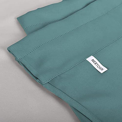 NICETOWN 2 Panels Greyish Blue Kitchen Valances for Window, 42W x 18L - color: Greyish Blue, size: 42"W x 18"L (Pack of 2)
