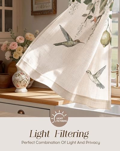 Miss Adola 45 Inch Length Kitchen Tier Curtains, Farmhouse Lemon - color: Farmhouse Lemon, size: 28"W x 45"L (Pack of 2)