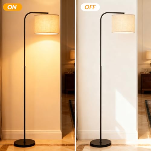 Arc Floor Lamp with Remote and Dimmable Black Floor lamps for Living Room - color: Black