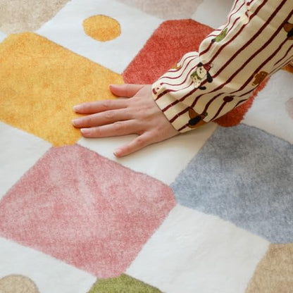 jinchan 2x5 Runner Rug Colorful Checkered Hallway Washable Kids Rug Playful - color: Diamond Circus, size: 2' x 5' (Rectangular)