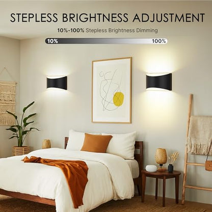 Battery Operated Wall Sconces Set of 6 Rechargeable Wireless Black - color: Black, size: 6 Pack