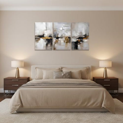 Neutral Abstract Landscape Textured Modern Wall Art for Living Room - color: abstract, size: 16L"x12W"