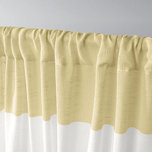Exclusive Home Darma Sheer Linen Rod Pocket Curtain Panel Pair, 50"x84", Yellow - color: Yellow, size: 50"W x 84"L (Pack of 2)