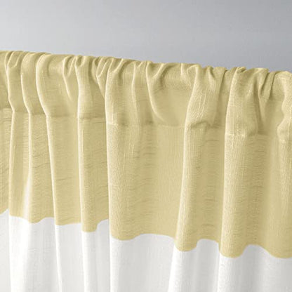 Exclusive Home Darma Sheer Linen Rod Pocket Curtain Panel Pair, 50"x84", Yellow - color: Yellow, size: 50"W x 84"L (Pack of 2)
