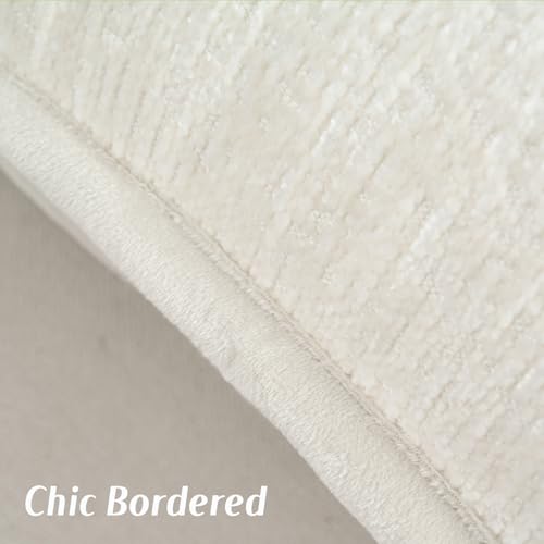 FUTEI Pack of 2 Chenille Soft Throw Pillow Covers 12x20 Inch, Cream White - color: Cream White, size: 20" x 12" (Pack of 2)