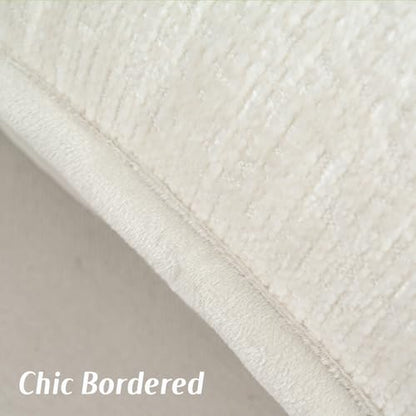 FUTEI Pack of 2 Chenille Soft Throw Pillow Covers 22x22 Inch, Cream White - color: Cream White, size: 22" x 22" (Pack of 2)