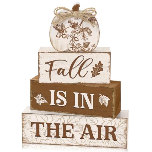Yousoontic 4 Pcs Fall Pumpkin Figurines Set, Rustic Farmhouse Decor - style: Fall Rustic Pumpkin