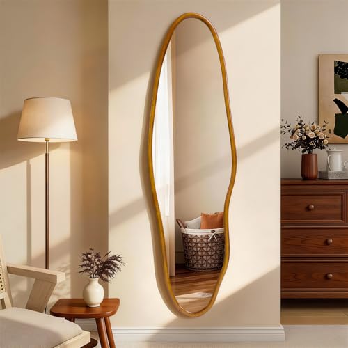 Irregular Full Length Mirror, Modern Aesthetic Full Body Mirror - size: 63"L x 18"W