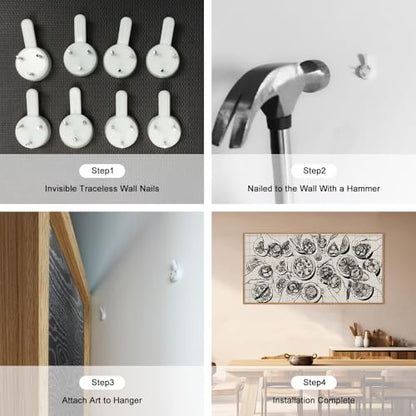 DRACIT Black White Dinner Party Sketch Framed Canvas Wall Art Set-40" x20" - color: Sketch Food and Drink Wall Art, size: 40"L x 20"W