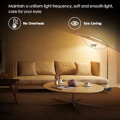 Dimunt LED Floor Lamp, Stepless Adjustable 3000K-6000K Colors, Black - color: Black