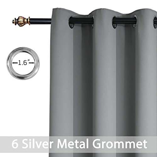Yakamok Grey Room Darkening Window Curtains 42x36 Inch for Kitchen - color: Grey, size: 42"W x 36"L (Pack of 2)