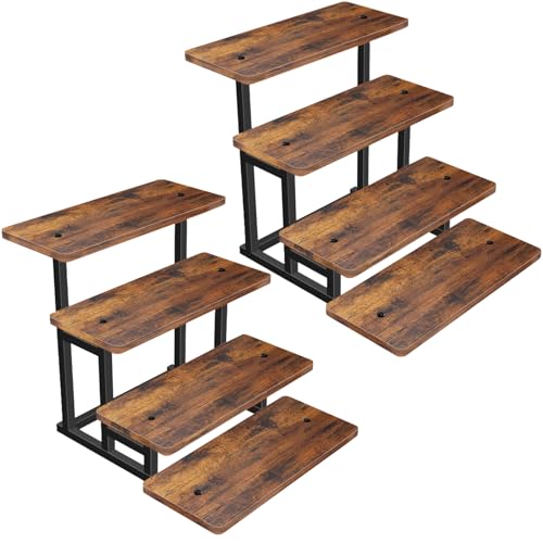Lily Cupcake Stand for 50 Cupcakes, 2 PACK Wooden Dessert Table Display Set for Wedding Cupcake Tower, Stepped Tiered Tray Stand 4 Tier Risers Display Stands Serving Trays for Party Market Display - size: 4 Tier - 2 Pack