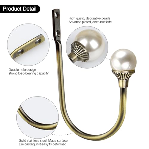 COCIVIVRE 2 Pack Curtain Holdbacks Wall Mounted Curtain Tiebacks Hooks - color: Antique Bronze, size: 2 Pack