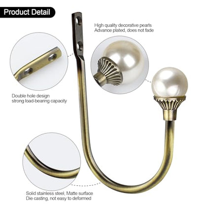 COCIVIVRE 4 Pack Curtain Holdbacks Wall Mounted Curtain Tiebacks Hooks - color: Antique Bronze, size: 4 Pack