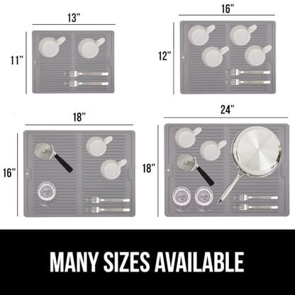 GORILLA GRIP Patented BPA-Free Silicone Dish Drying Mat, 18x16, Gray - color: Gray, size: 18" x 16", style: Silicone