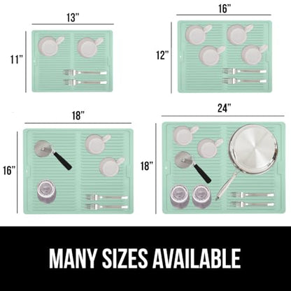GORILLA GRIP Patented BPA-Free Silicone Dish Drying Mat, 18x16, Mint - color: Mint, size: 18" x 16", style: Silicone