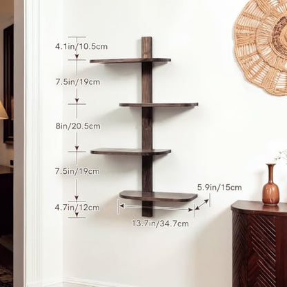 Pinkunn Floating Shelves for Wall Set of 4 Unit Mid Century Modern Decor
