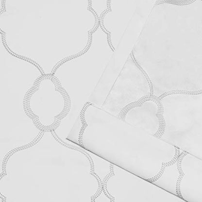 EXCLUSIVE HOME Belmont Embroidered Room Darkening Blackout Grommet Top Curtain Panel Pair, 52"x96", Winter - color: Winter, size: 52"W x 96"L (Pack of 2)
