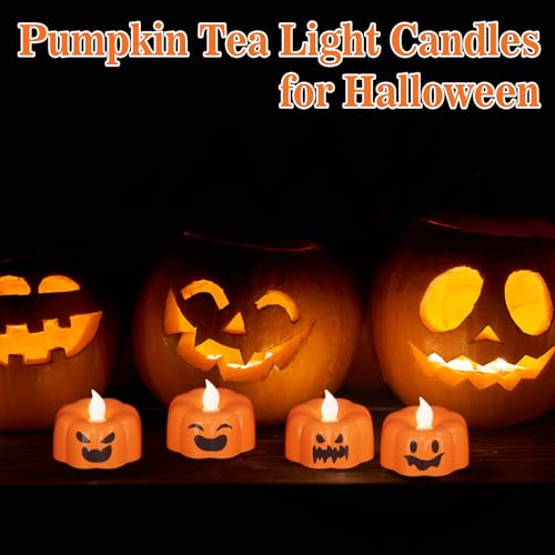 GenSwin Pumpkin Halloween Flameless Candles Battery Operated with Timer - color: 6-Pumpkin