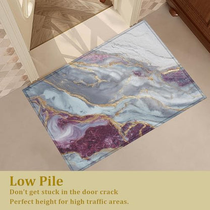 Pink Gold Marble Bath Mat Rug, Door Mat Doormat Entrance Non-Slip Bathroom Rugs for Entryway Bathroom Kitchen 17 x 30 Inch - color: Pink Gold Marble