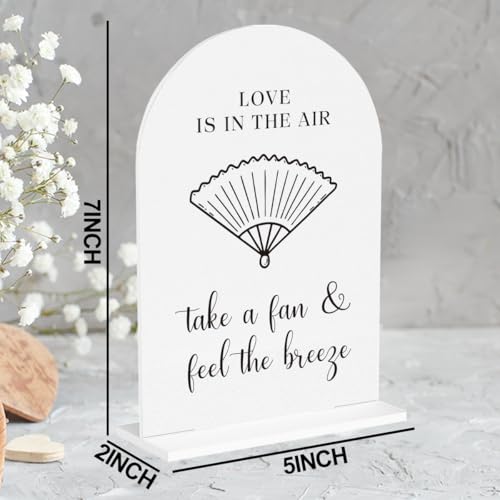 Wedding Fan Signage Take A Fan Sign for Wedding Engagement Ceremony Reception wedding fan Acrylic sign for Table Desk - color: take a fan