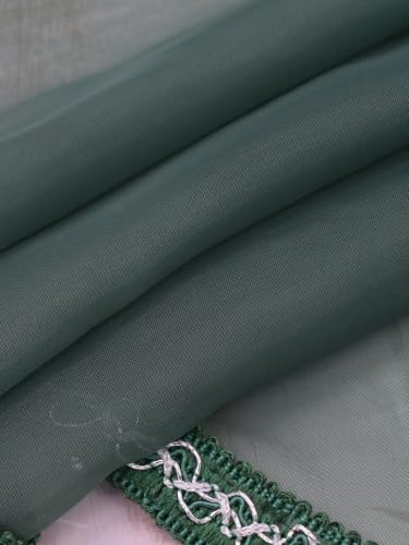 Molaxhome Swag Curtain Scalloped Curtain Valance Drape Sheer Lace Panel 1pc - color: Dark Green