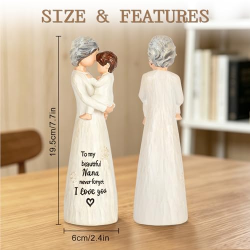 Nana Gift from Grandson, Nana Birthday Gifts, Nana Grandson Figurines - color: White-nana