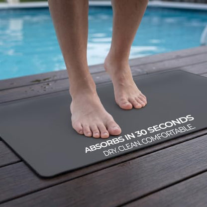 Homergy Bath Mat for Bathroom Non Slip, Quick Dry, 16x24 in, Dark Grey - color: Dark Gray, size: 16" x 24"